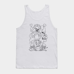 sketch illustration of  A cute monster and a friends Tank Top